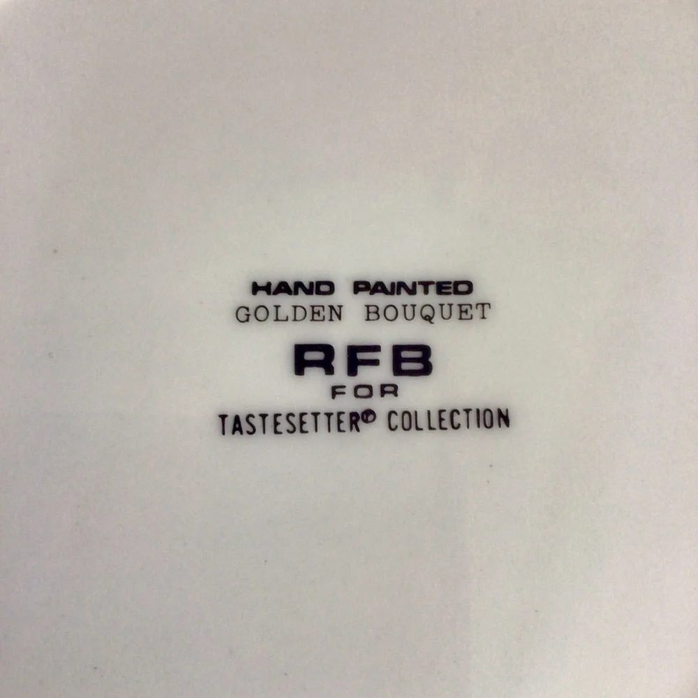 Vintage RFB for Tastesetter Golden Bouquet Plates - Set of 2
